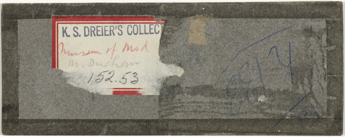 Handmade Stereopticon Slide by Marcel Duchamp, drawing, 1918