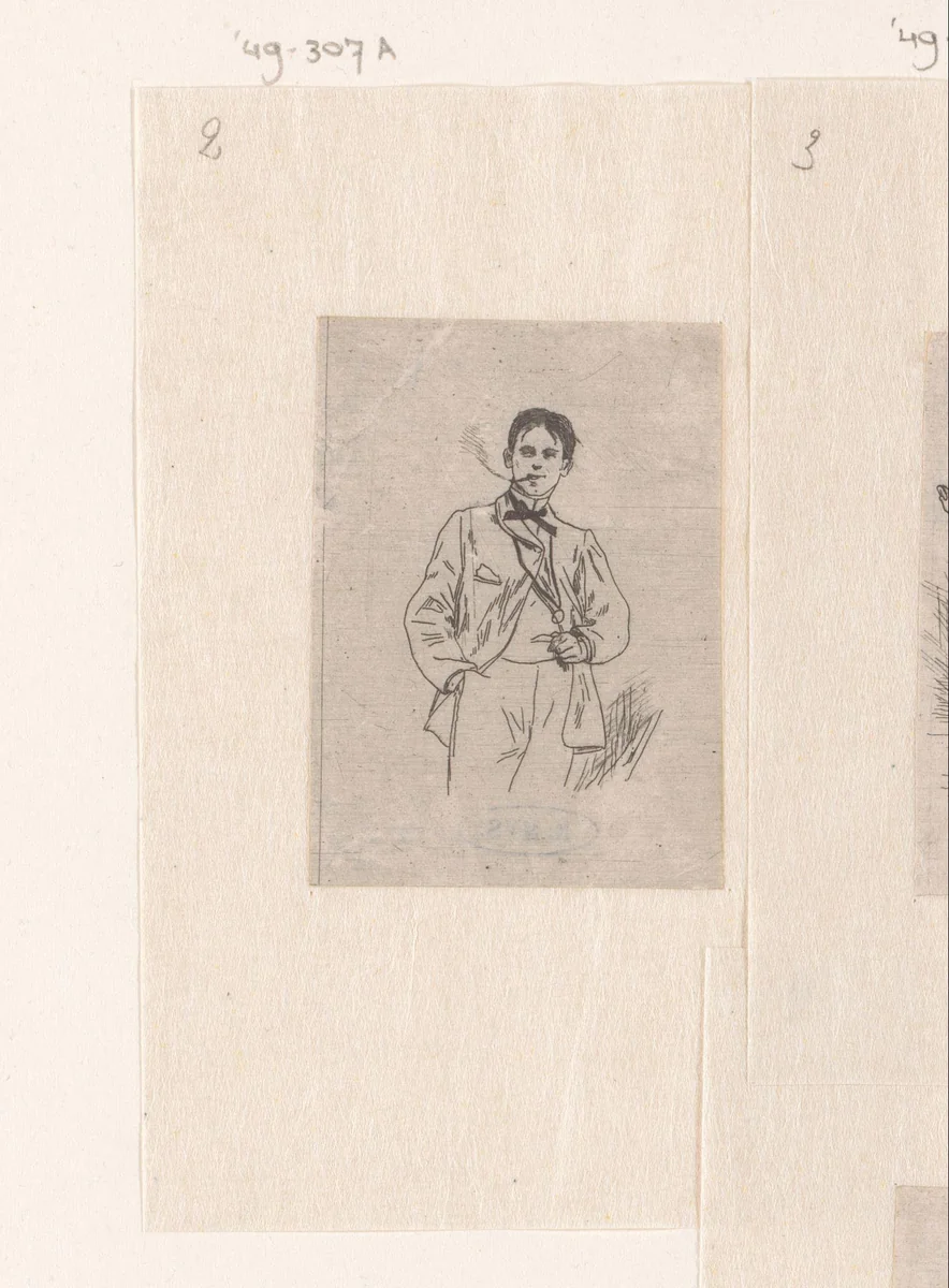 Rokende jongeman by Félicien Rops, print, 1863