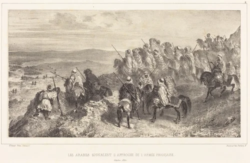 Les Arabes signalent l'approche de l'armée française by Auguste Raffet, print, 1837