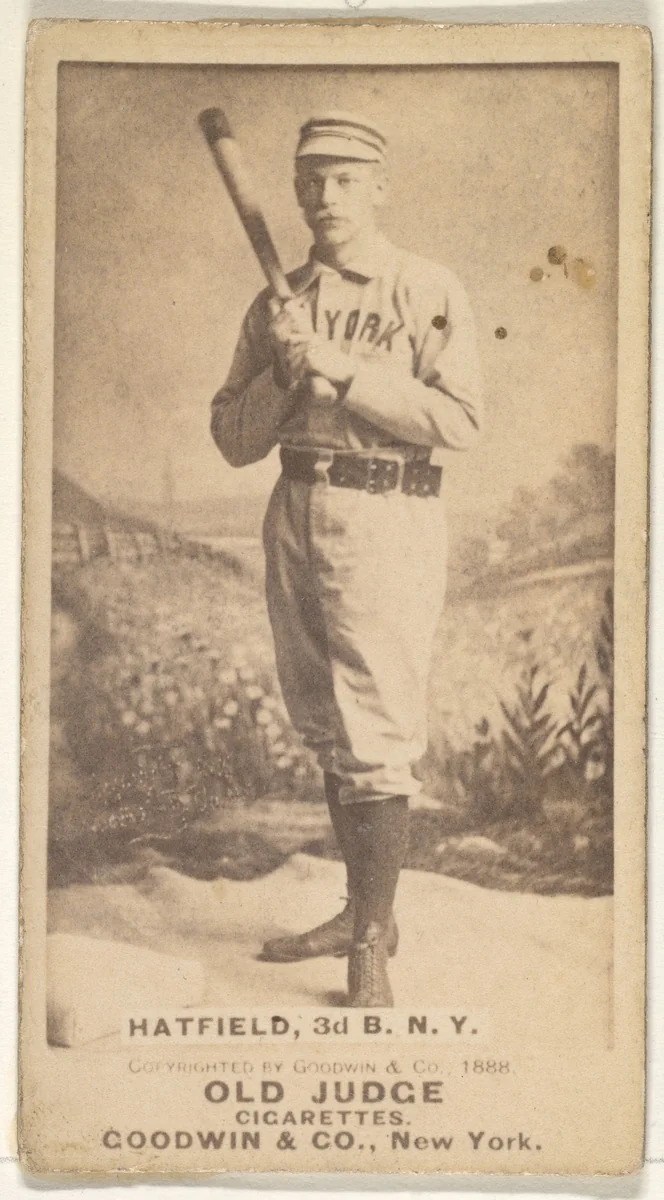 Gil Hatfield, 3rd Base, New York, from the Old Judge series (N172) for Old Judge Cigarettes by Goodwin & Company, photograph, 1888