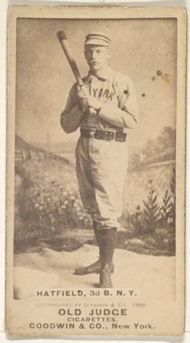 Gil Hatfield, 3rd Base, New York, from the Old Judge series (N172) for Old Judge Cigarettes by Goodwin & Company, photograph, 1888