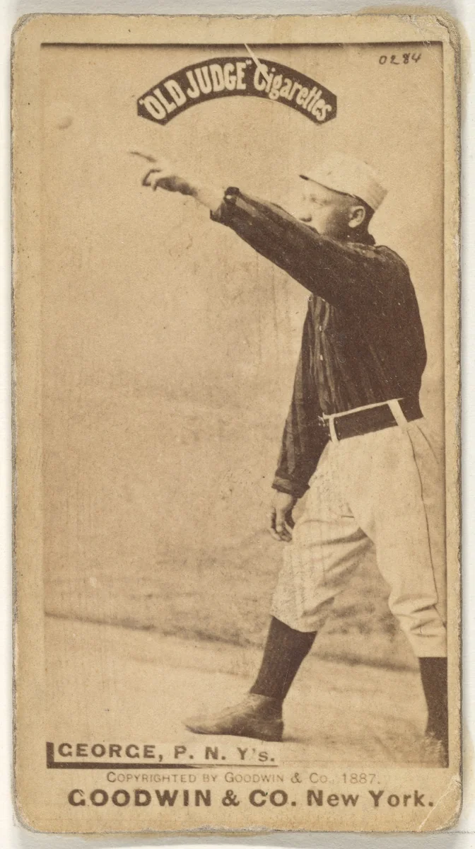 Bill George, Pitcher, New York, from the Old Judge series (N172) for Old Judge Cigarettes by Goodwin & Company, photograph, 1887