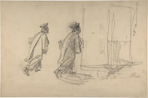 Lawyer on His Way to Court (Se Rendant à l'Audience) by Thomas Couture, drawing, 1830-1879