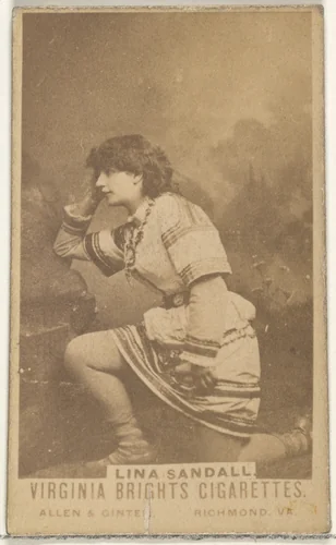 Lina Sandall, from the Actors and Actresses series (N45, Type 1) for Virginia Brights Cigarettes by Allen & Ginter, photograph, 1885-1891