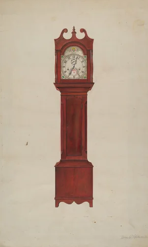 Hall Clock (Grandfather's Clock) by Theodore Pfitzer, index of american design, 1937