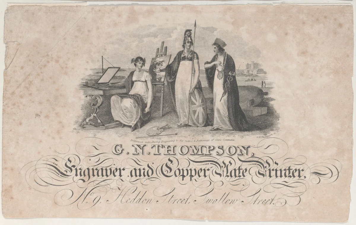 Trade Card for G. N. Thompson, Engraver and Printer by anonymous, print, 1800-1900