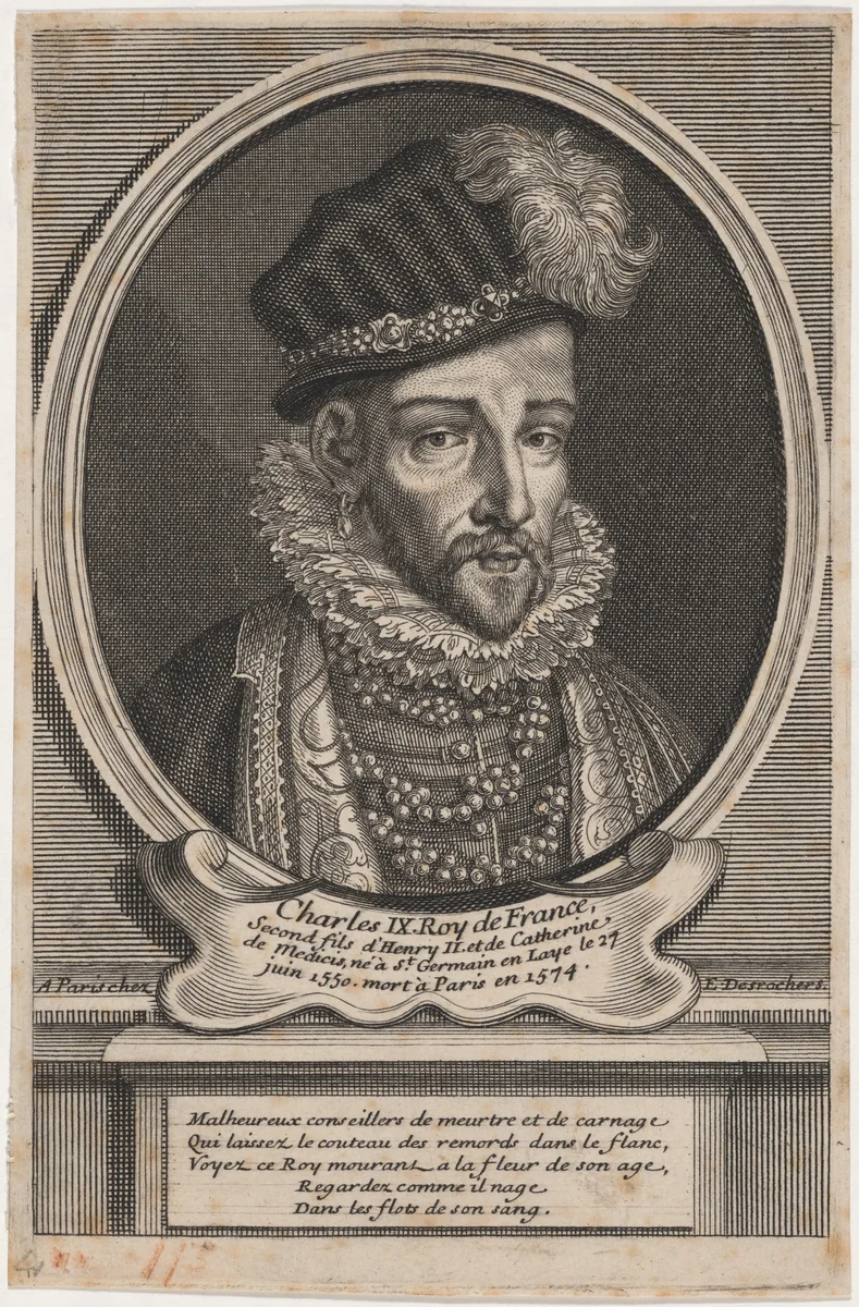 Charles IX, King of France by Étienne Desrochers, print, 1668-1741