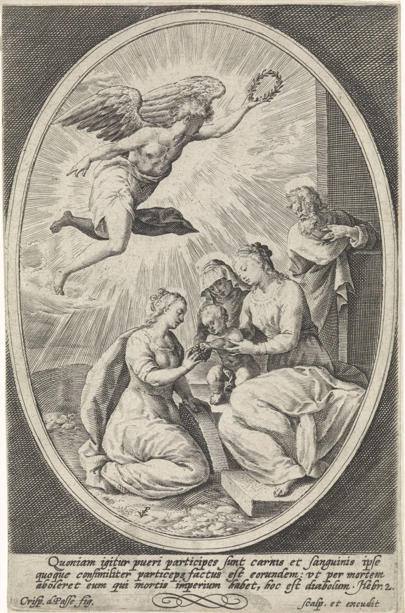 Huwelijk van de heilige Catharina van Alexandrië by Unknown, print, 1574-1637