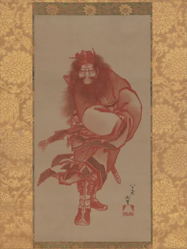 Red Zhong Kui, the Demon Queller by Katsushika Hokusai (葛飾 北斎), painting, 1846