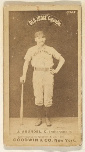 John Thomas "Tug" Arundel, Catcher, Indianapolis, from the Old Judge series (N172) for Old Judge Cigarettes by Goodwin & Company, photograph, 1887