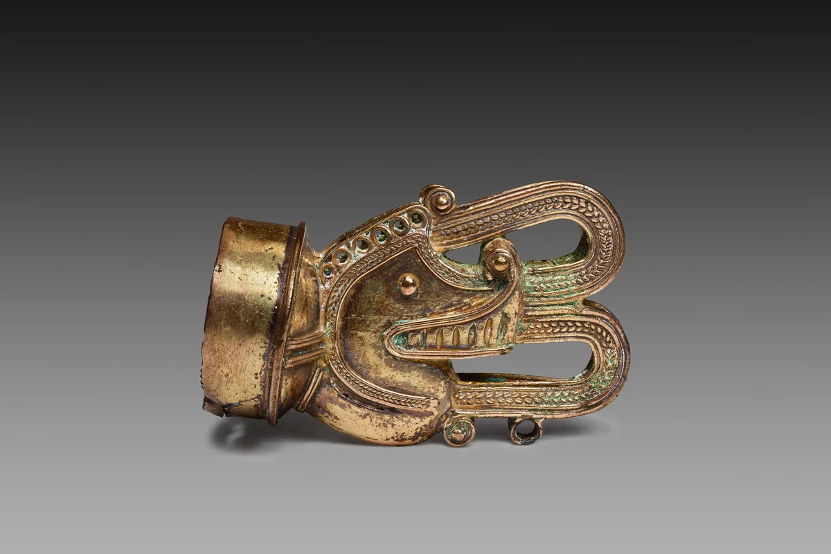 Labret in the Form of a Saurian Head by Artist Unknown, metalwork, 1000-1500
