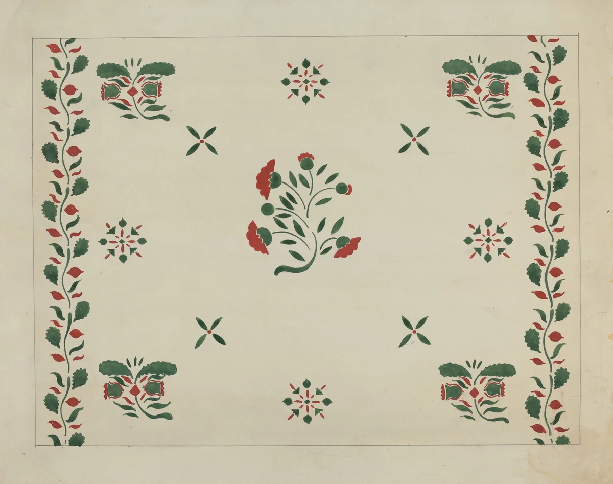 Wall Stencil (From an Inn) by Ray Holden, index of american design, 1936