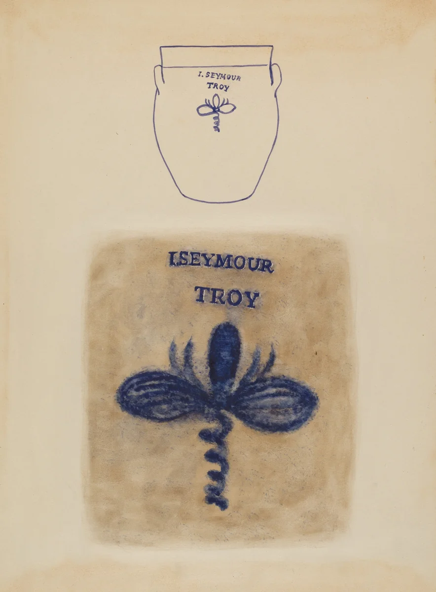 Crock by Yolande Delasser, index of american design, 1936