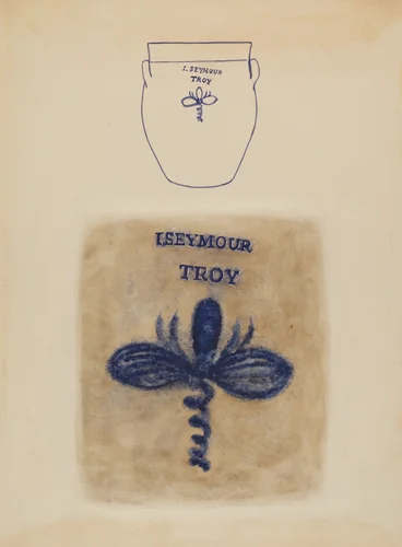 Crock by Yolande Delasser, index of american design, 1936