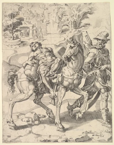 The Parable of the Good Samaritan by Maarten van Heemskerck, print, 1549