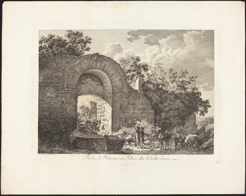 Porta di Falerium ora Fallari città destrutta etrusca by Jacob Wilhelm Mechau, portfolio, 1745-1808