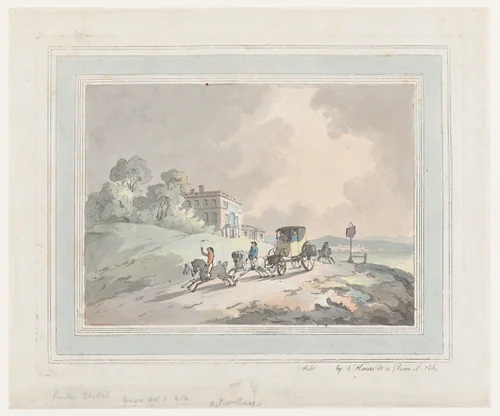 Rustic Sketch, or A Post Chaise (Travelling) by Thomas Rowlandson, print, 1785-1799