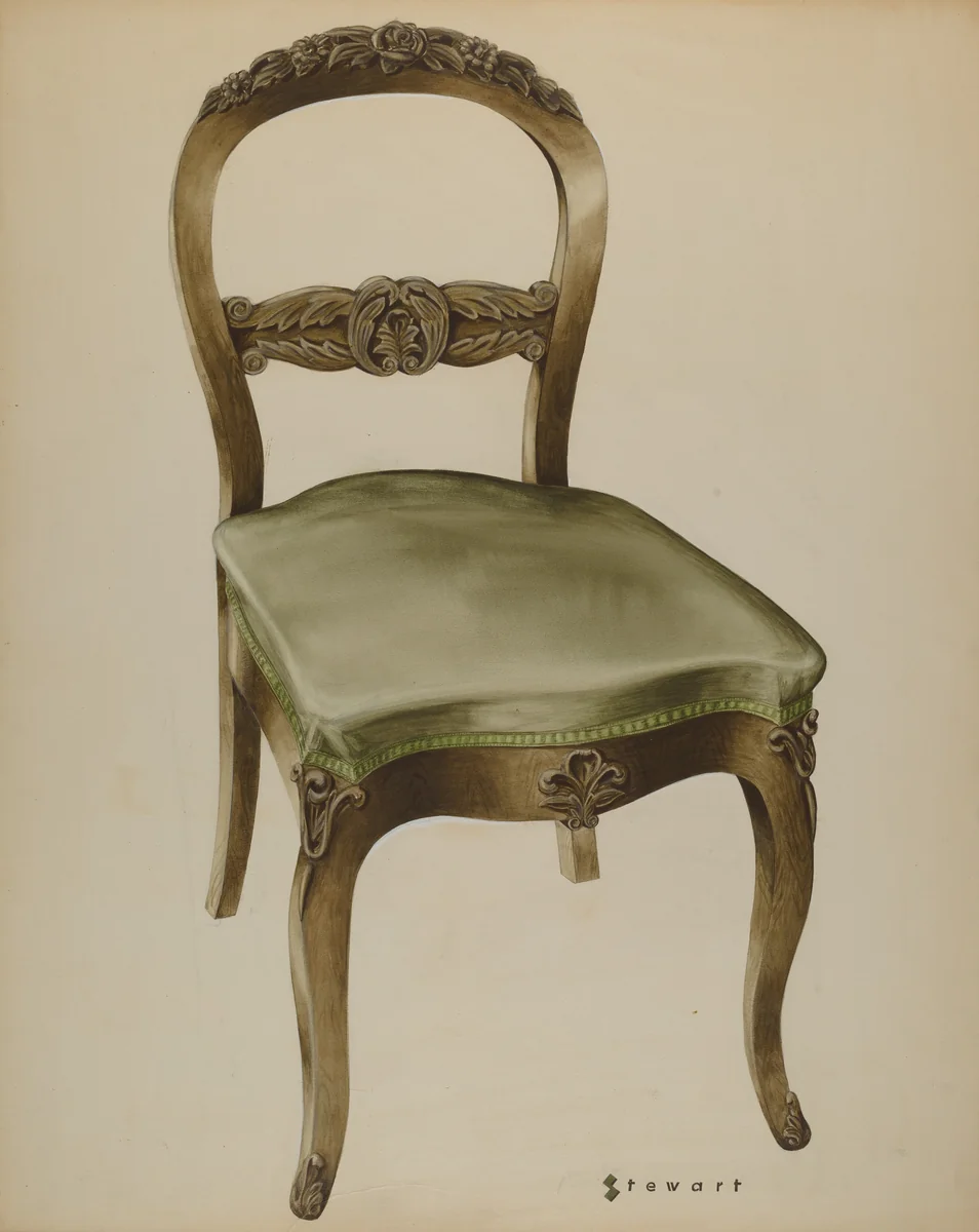 Carved Side Chair by Robert Stewart, index of american design, 1937