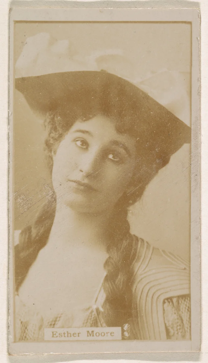 Esther Moore, from the Actresses series (N245) issued by Kinney Brothers to promote Sweet Caporal Cigarettes by Kinney Brothers Tobacco Company, photograph, 1890