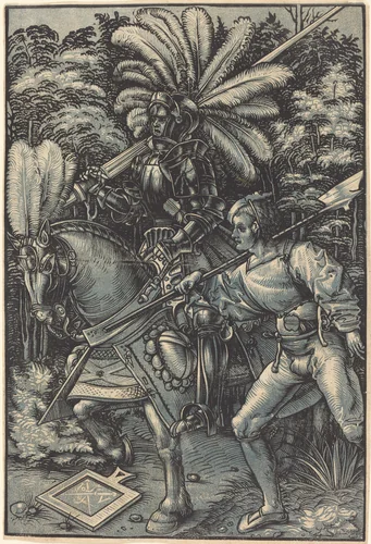 Knight and the Servant by Hans Wechtlin, print, 1480-1526