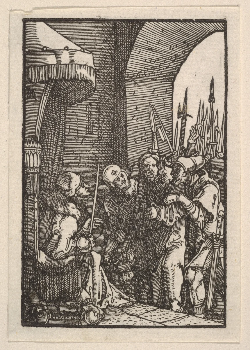 Christ Before Pilate, from "The Fall and Salvation of Mankind Through the Life and Passion of Christ" by Albrecht Altdorfer, print, 1508-1518
