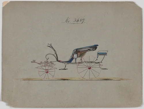 Design for Pony Phaeton, no. 3689 by Brewster & Co., drawing, 1881