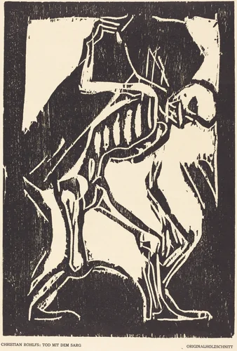 Death with a Coffin by Christian Rohlfs, print, 1917