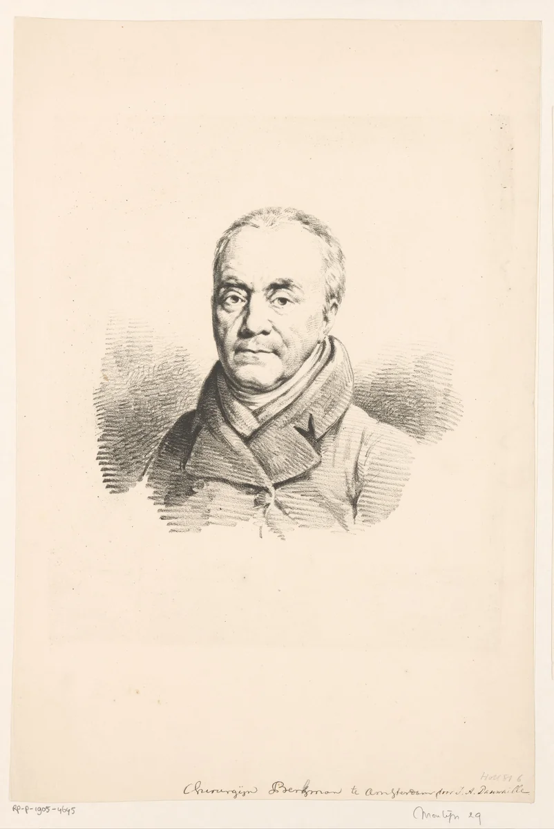 Portret van Hendrik Berkman by Jean Augustin Daiwaille, print, 1819