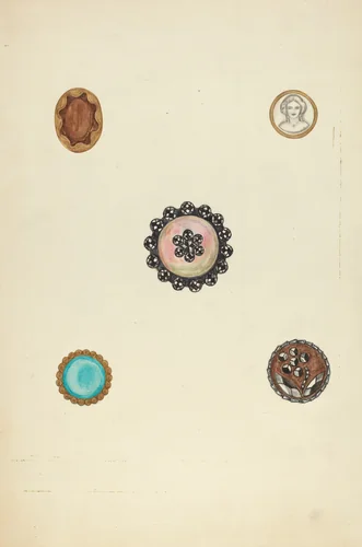 Buttons by Mary Fitzgerald, index of american design, 1935-1942