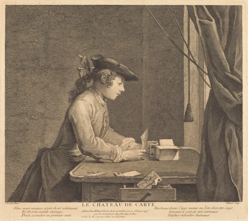 Le Chateau de carte (The House of Cards) by Pierre Filloeul
Jean Siméon Chardin
Jacques-Philippe Le Bas, print, 1737