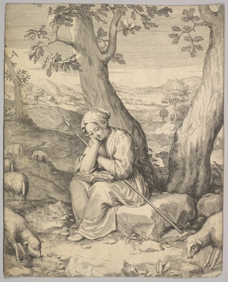 St. Genevieve by Claude Mellan, print, 1600-1688