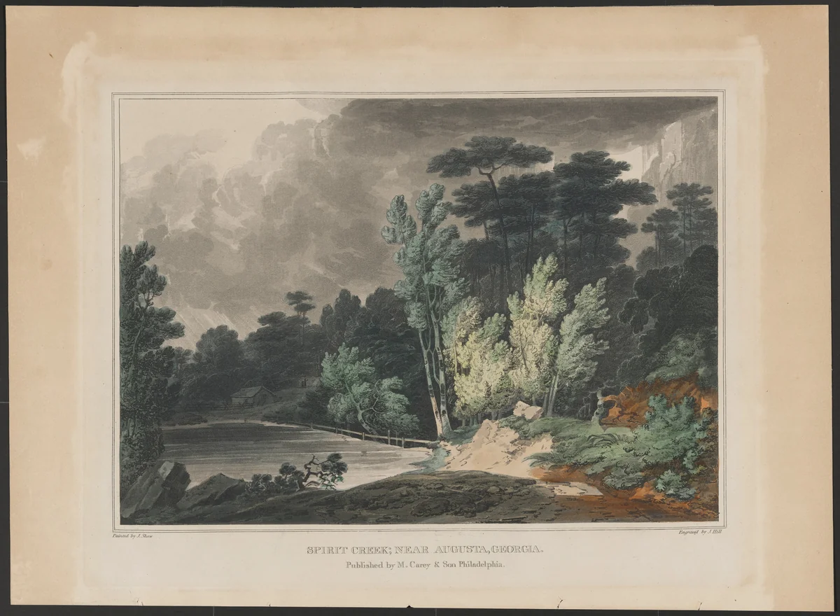 Spirit Creek; Near Augusta, Georgia by John Hill, print, 1820