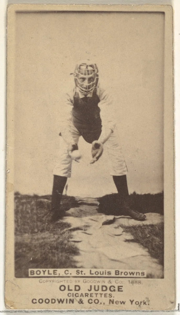 John Anthony "Honest John" Boyle, Catcher, St. Louis Browns, from the Old Judge series (N172) for Old Judge Cigarettes by Goodwin & Company, photograph, 1888