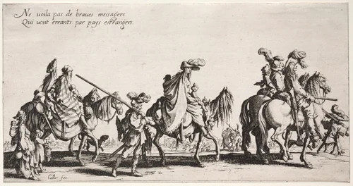 The Bohemians: The Bohemians Marching: The Vanguard by Jacques Callot, print, 1621-1625