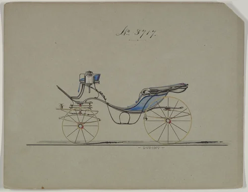 Design for Cabriolet or Victoria, no. 3717 by Brewster & Co., drawing, 1881