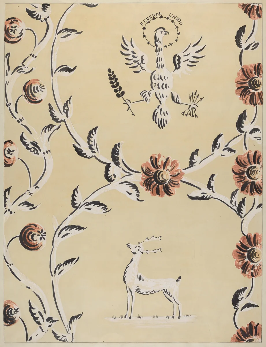 Free Hand Decorated Wall by Michael Lauretano, index of american design, 1940