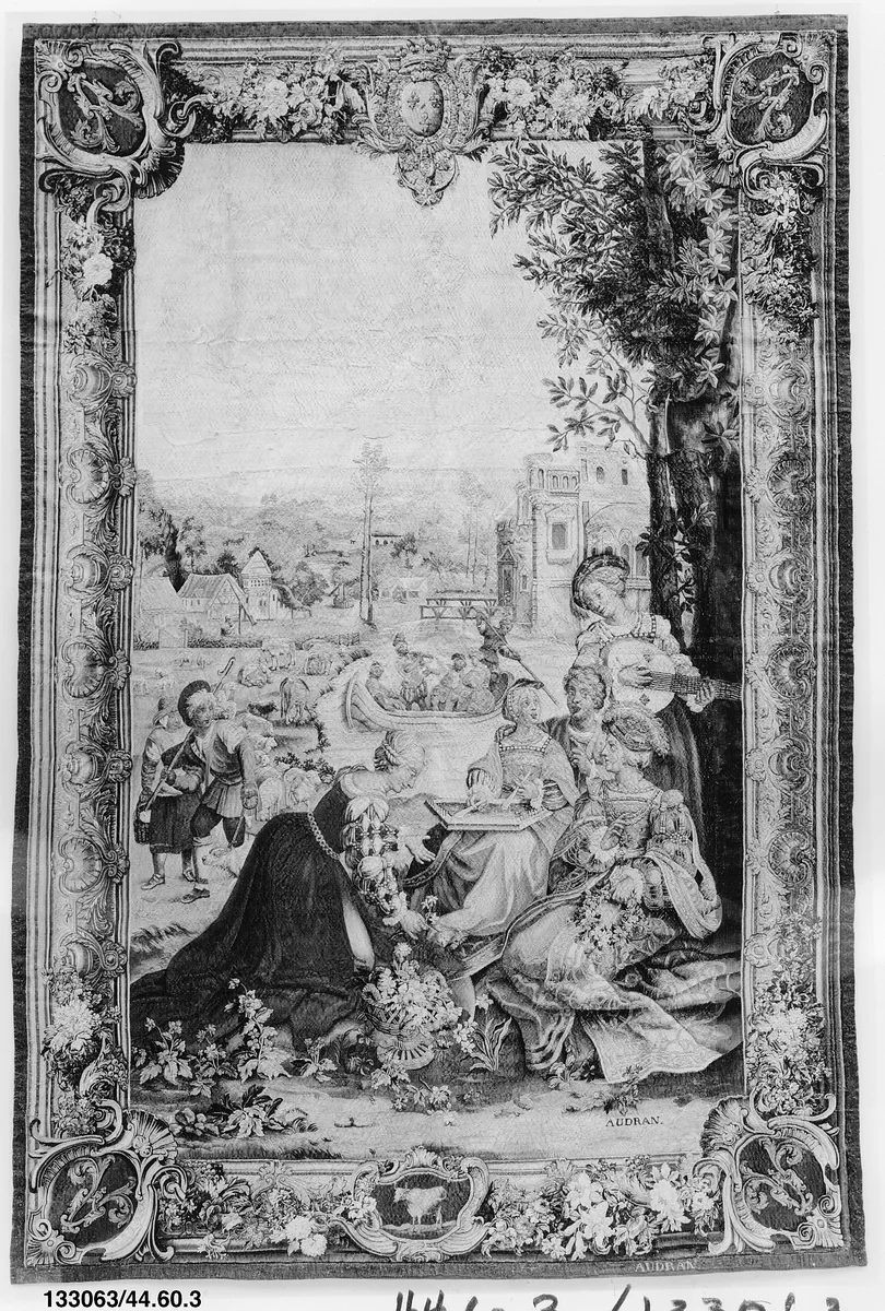 April from a set of The Months of Lucas by Master of the Months of Lucas, textile, 1732-1737