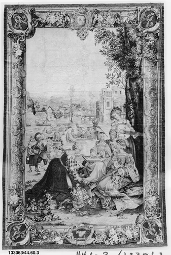 April from a set of The Months of Lucas by Master of the Months of Lucas, textile, 1732-1737