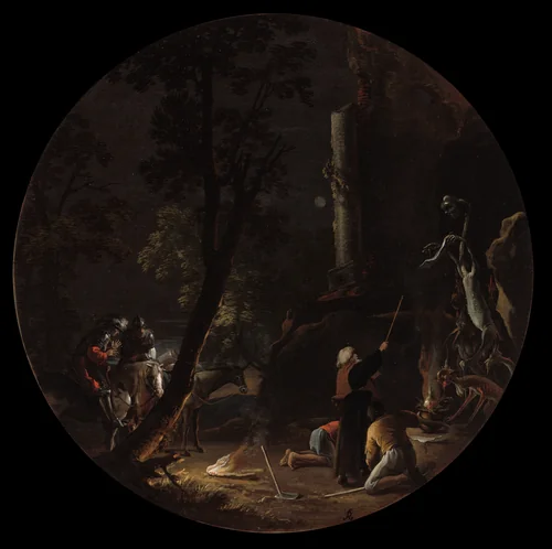 Scenes of Witchcraft: Night by Salvator Rosa, painting, 1640-1654