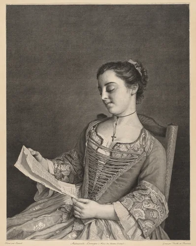 Mademoiselle Lavergne by Jean Daulle, print, 1763