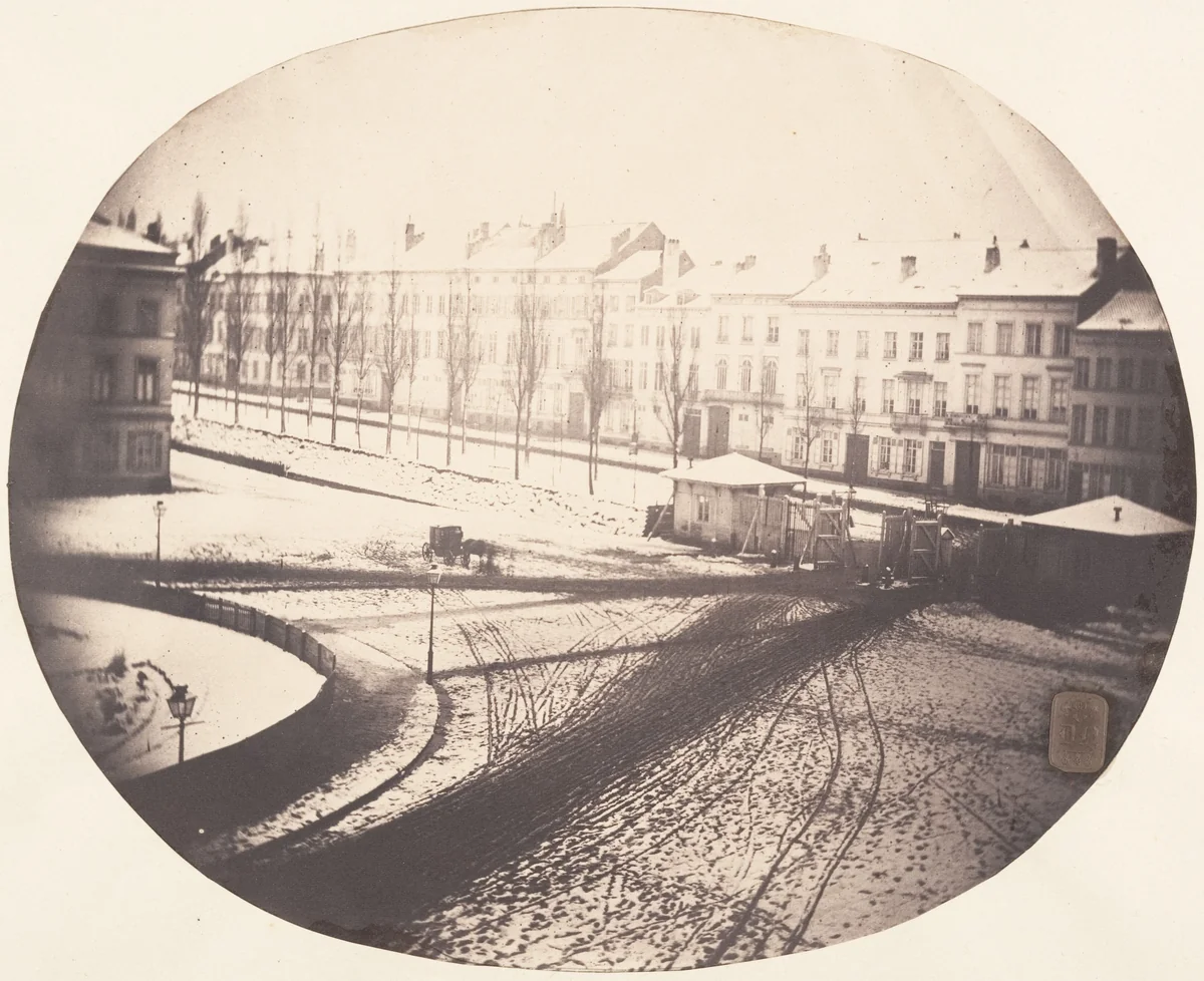 View of the Square in Melting Snow by Louis Pierre Théophile Dubois de Nehaut, photograph, 1854-1856