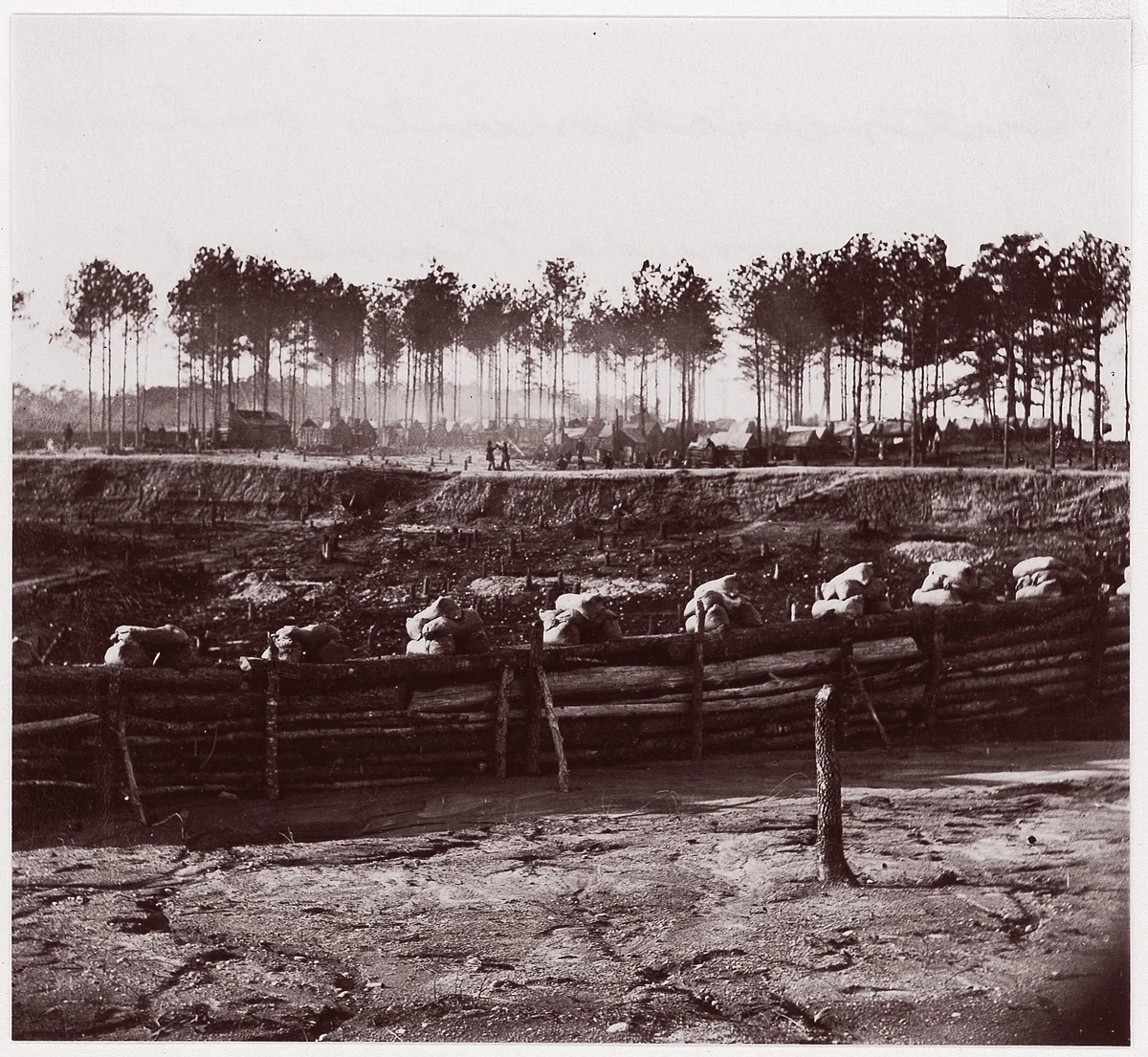 [Entrenchments on Left of Bermuda Hundred Lines, Near Richmond, Virginia] by Andrew Joseph Russell, photograph, 1864