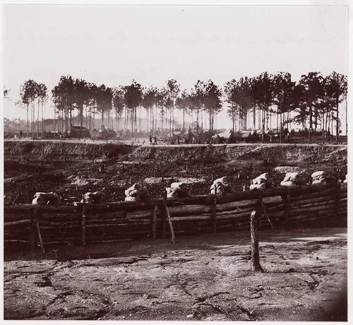 [Entrenchments on Left of Bermuda Hundred Lines, Near Richmond, Virginia] by Andrew Joseph Russell, photograph, 1864