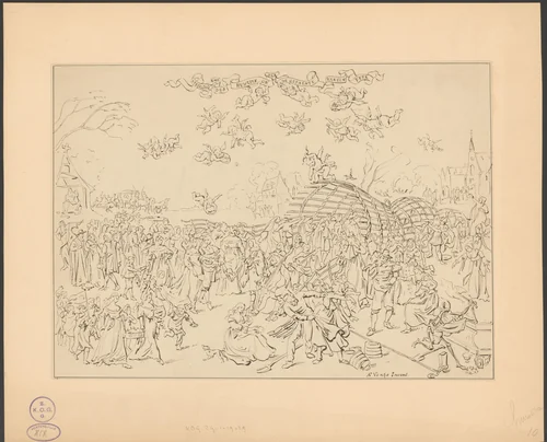 De huwelijksfuik: allegorie op het huwelijk (kopie) by anonymous, print, 1800-1899