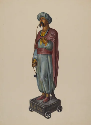 Cigar Store Turk by Walter Hochstrasser, index of american design, 1936