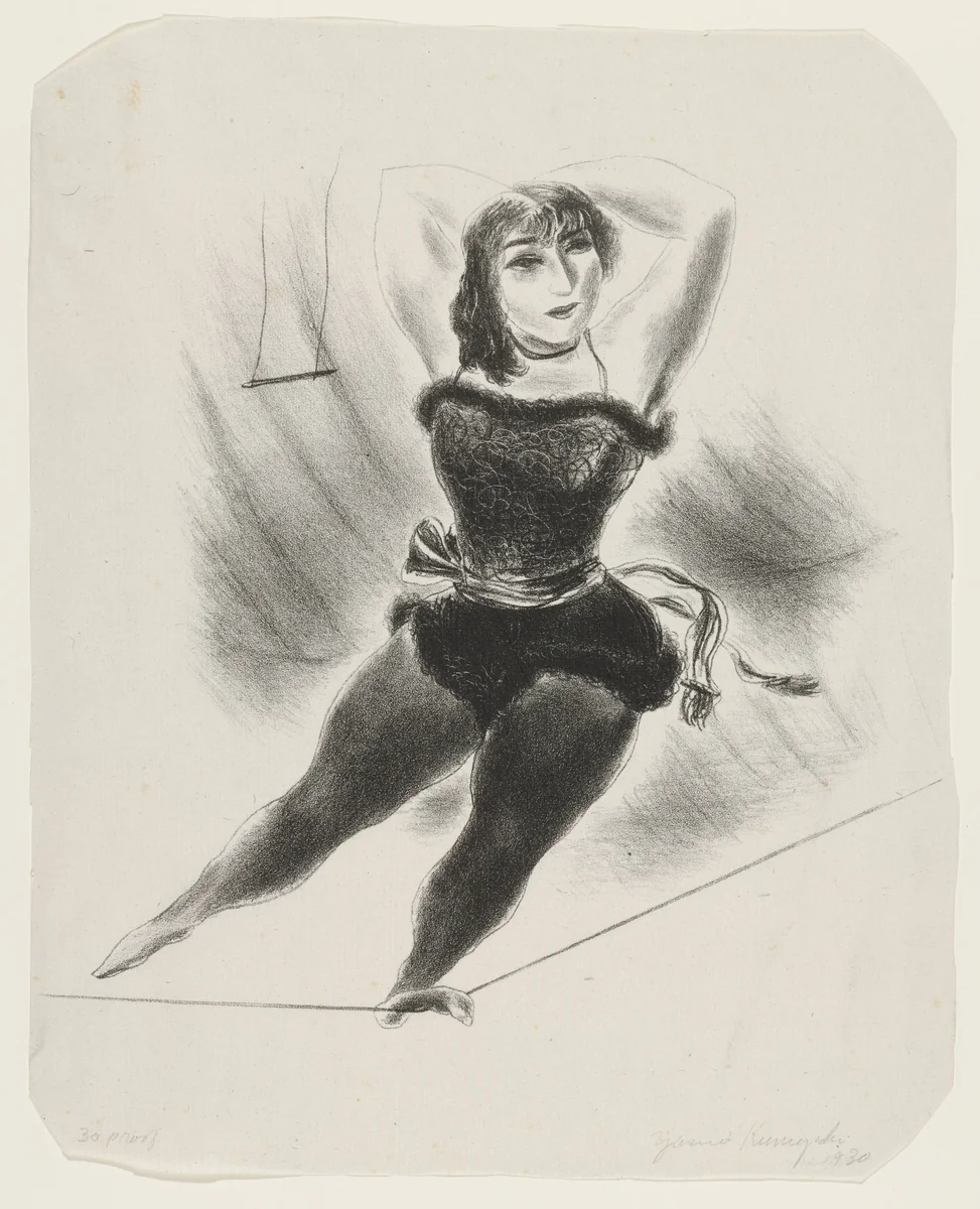 Aerialist by Yasuo Kuniyoshi, print, 1930