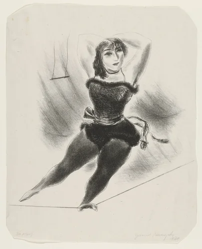 Aerialist by Yasuo Kuniyoshi, print, 1930