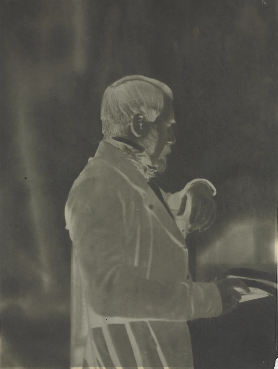 Self-Portrait (negative) by Louis-Rémy Robert, photograph, 1848-1858