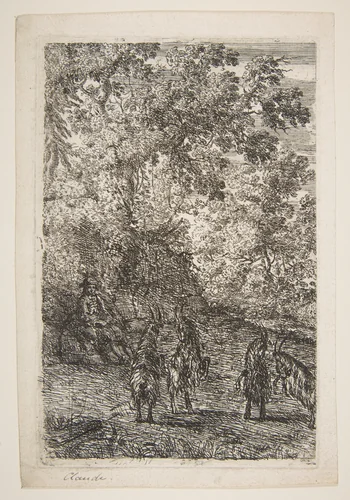 Four Goats (Left Section of The Goats) by Claude Lorrain, print, 1625-1638