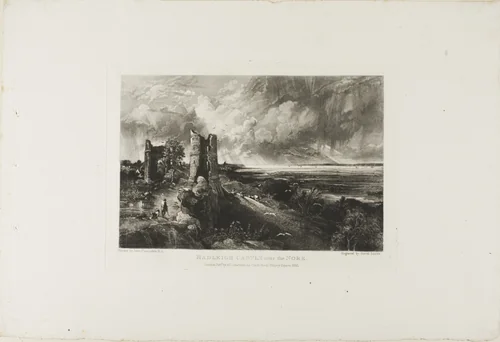 Hadley Castle, Near the Nore by David Lucas, print, 1822-1881